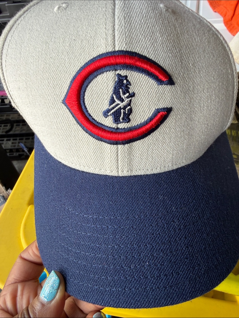 American Needle Gray and Navy Chicago C Logo Baseball Cap